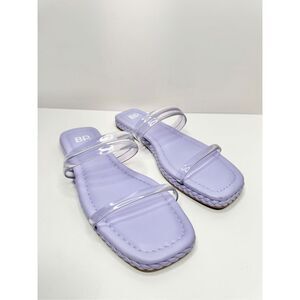 Nordstrom BP Viola Lilac Braided Flat Slide Sandals‎ Size 6 Square Open Toe